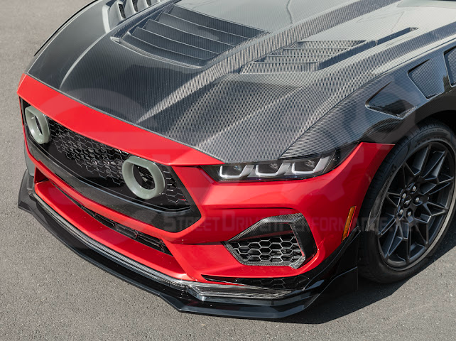 2024-UP FORD MUSTANG ECOBOOST & GT | GTV STYLE FRONT UPPER GRILLE LED AIR INTAKES